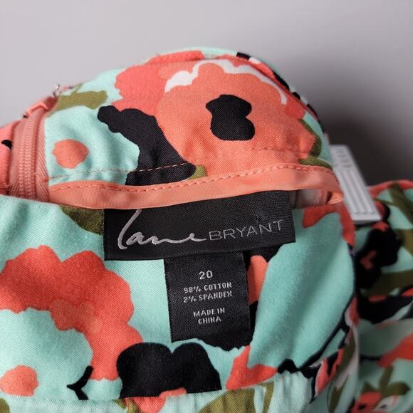 Lane Bryant Floral Skirt Bundle 20 Pencil Stretch Cotton Plus Size Bold Artsy - Picture 4 of 10